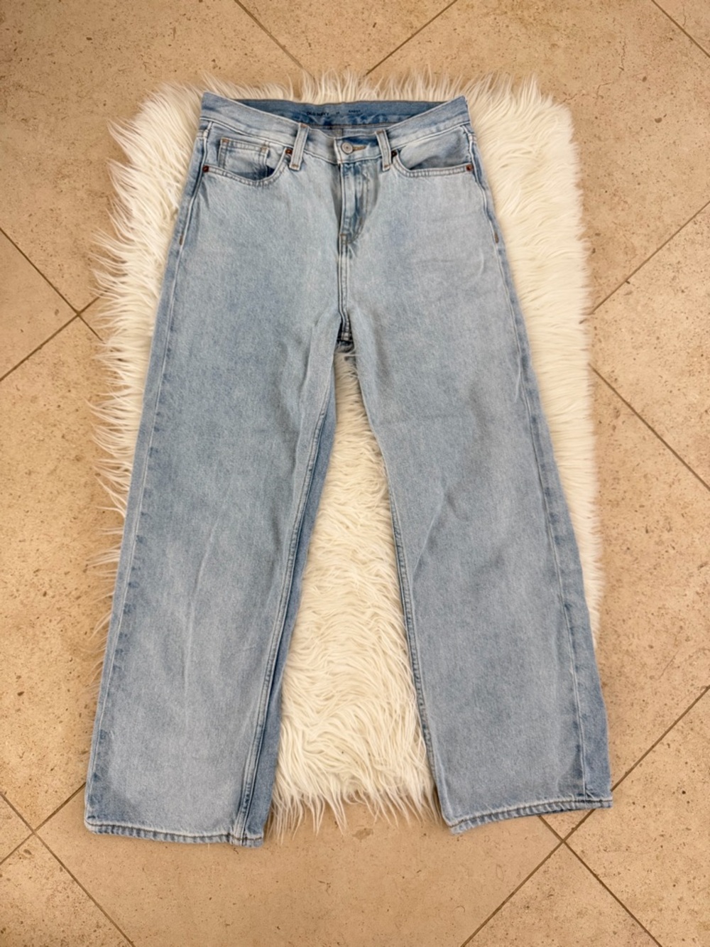 Old Navy Light Blue 100% Cotton Wide Leg Baggy Jeans (Youth) Size 14